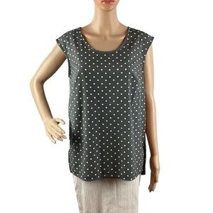 Merona Top Size M Gray Polka Dot